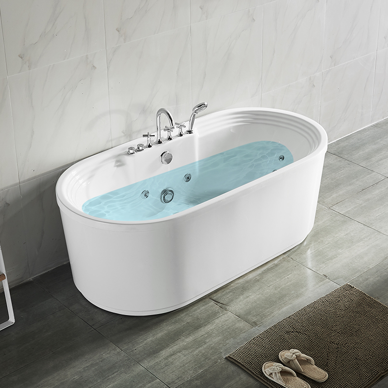 Лучшее качество ABS ванна классическая ванна со струями и латунными кранами